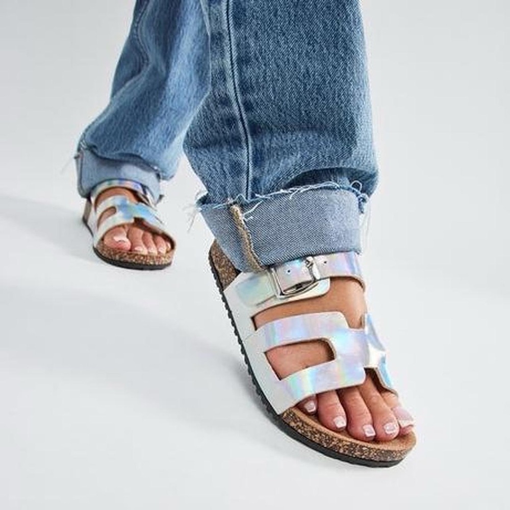 Holographic sandals